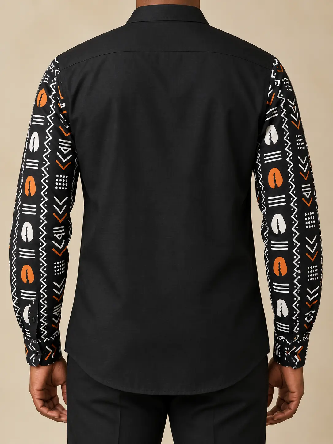 AI visualisation of the back view of the Adinkra Ohene Shirt