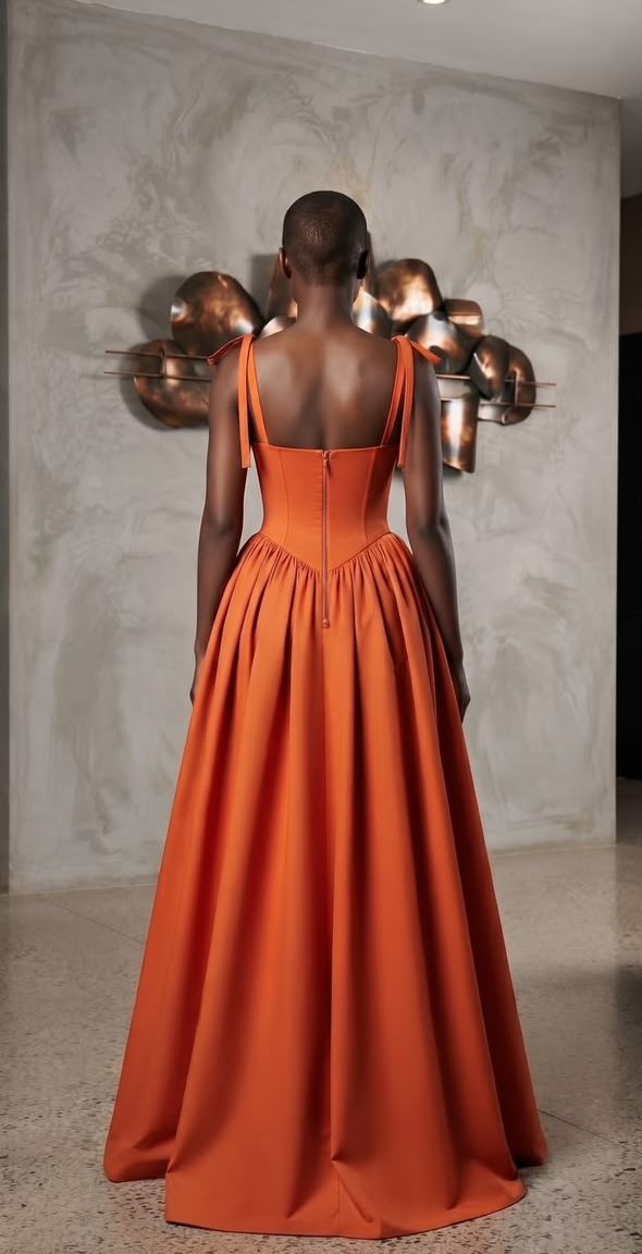 Back view of the Zaza Dress with zip and full skirt